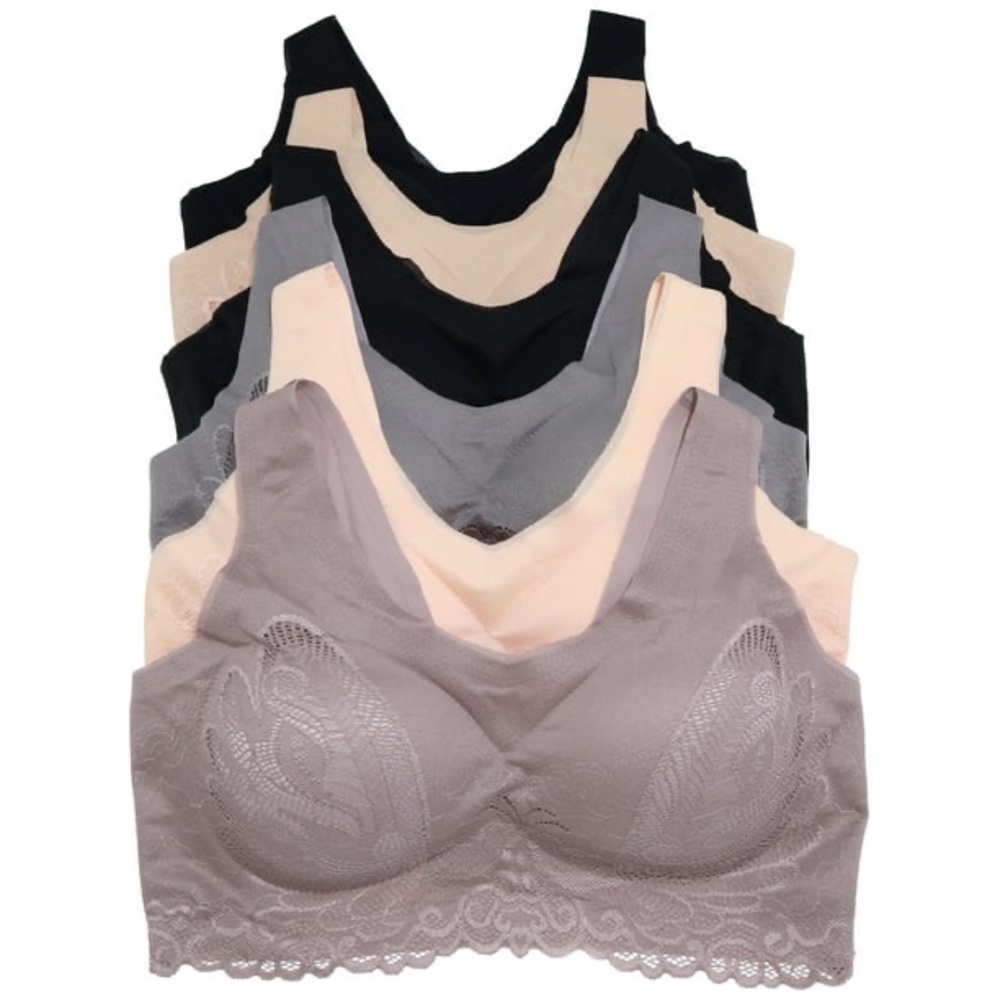 Angelina Wire-free Microfiber Laser Cut Bra (6-Pack)